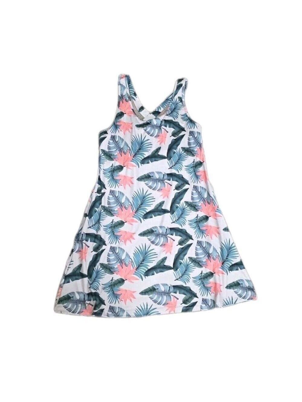 Kyodan Outdoor Athletic Dress Sz XL Tropical Print Racerback Sleeveless Pockets